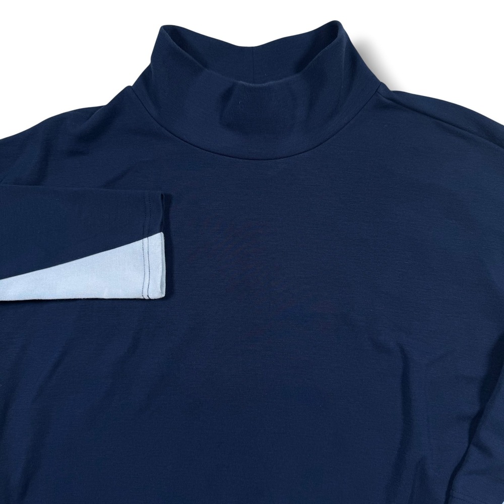 Tuckernuck Colorblock Mock Neck Oversized Top XS/S Women Navy Blue